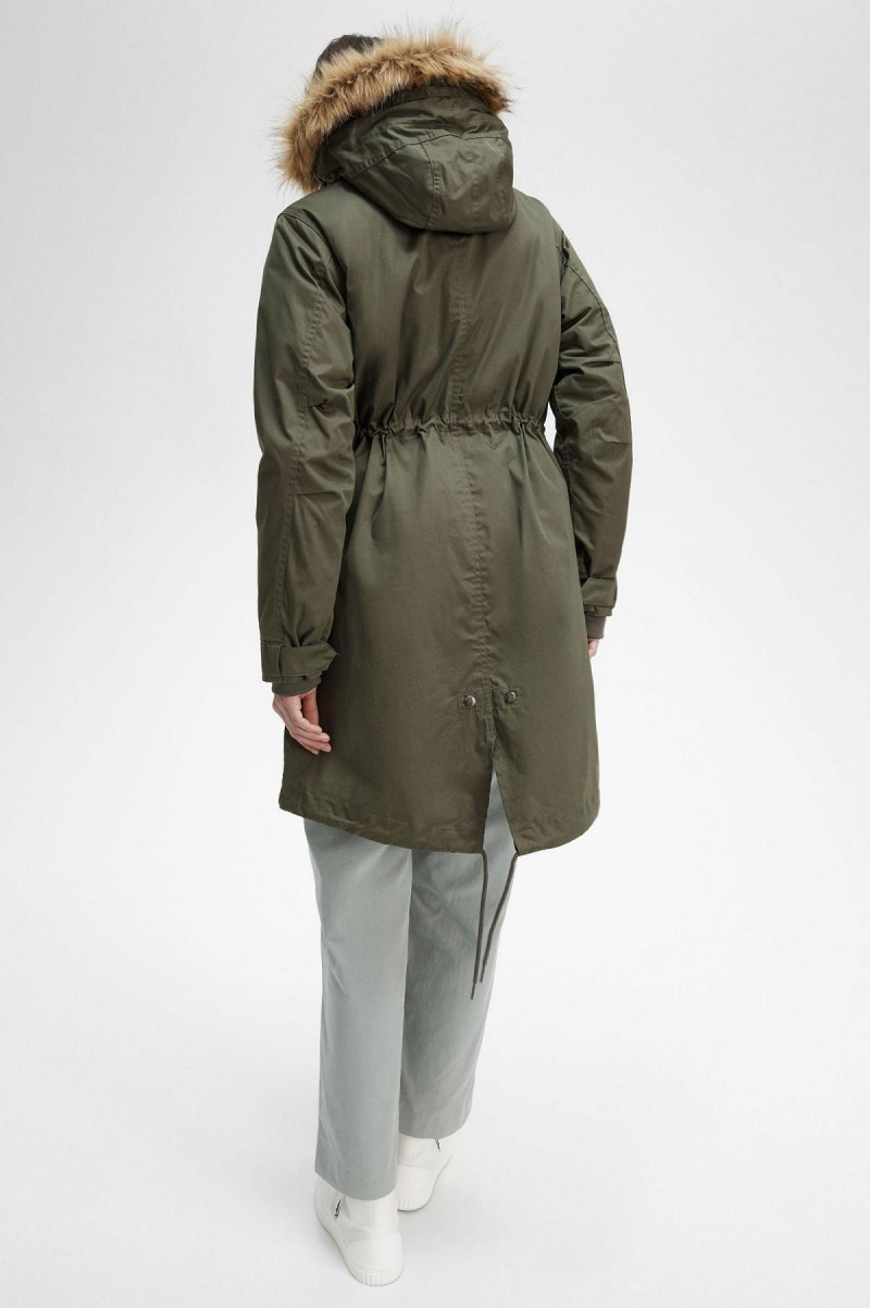 Manteaux Fred Perry Zip-In Liner Parka Femme Vert | BFRSD28016