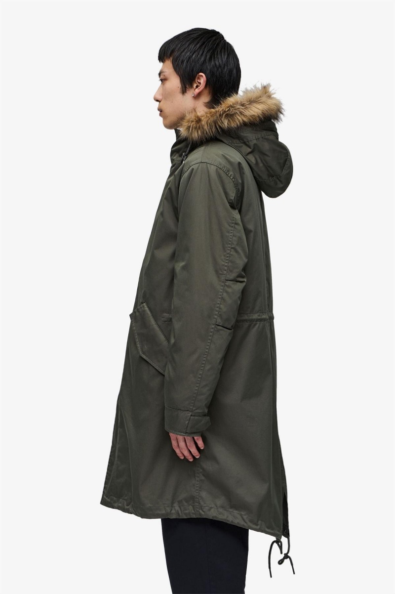 Manteaux Fred Perry Zip-In Liner Parka Homme Vert | XFRGW27114