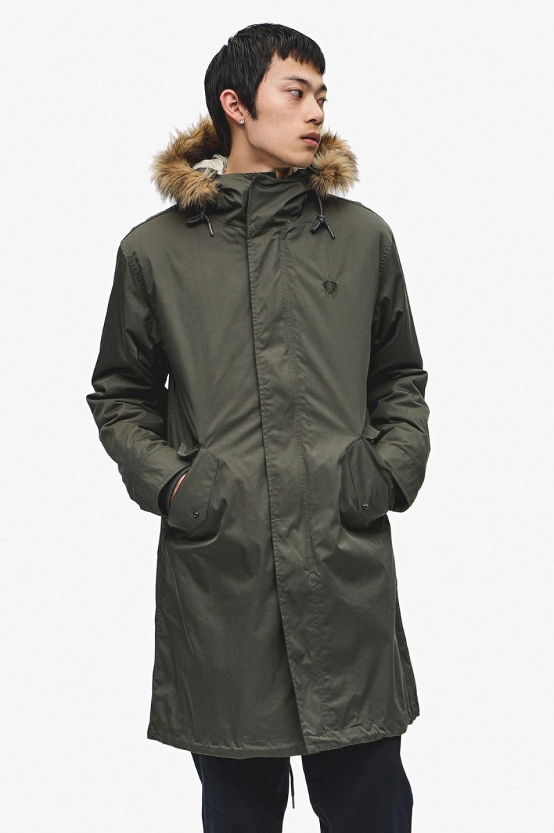 Manteaux Fred Perry Zip-In Liner Parka Homme Vert | XFRGW27114