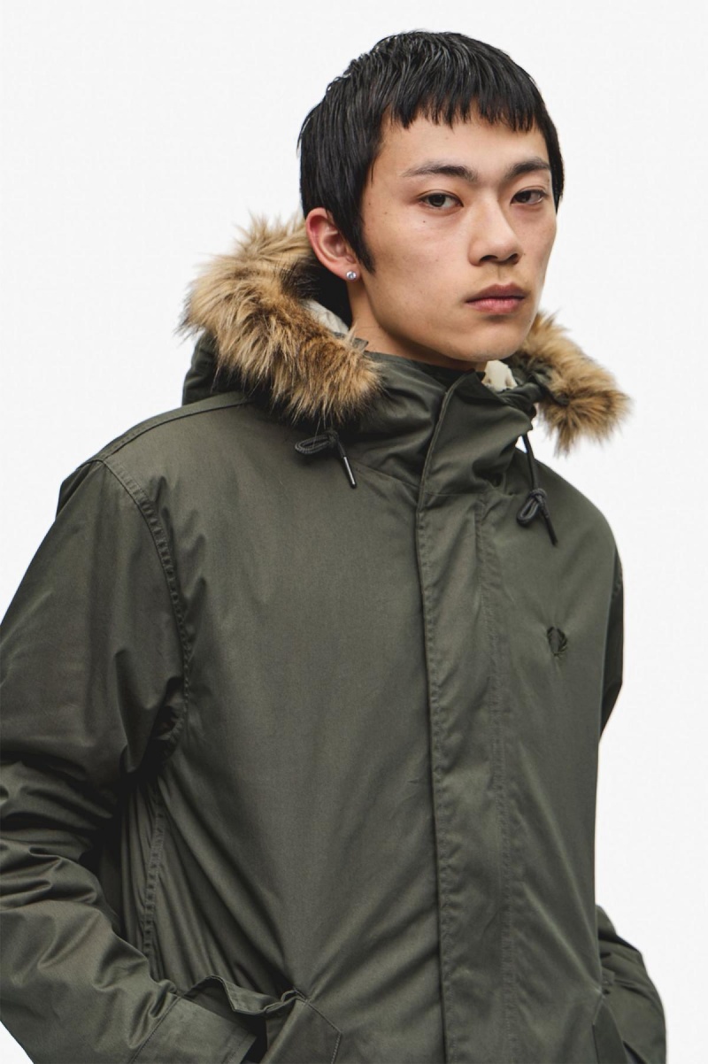 Manteaux Fred Perry Zip-In Liner Parka Homme Vert | XFRGW27114