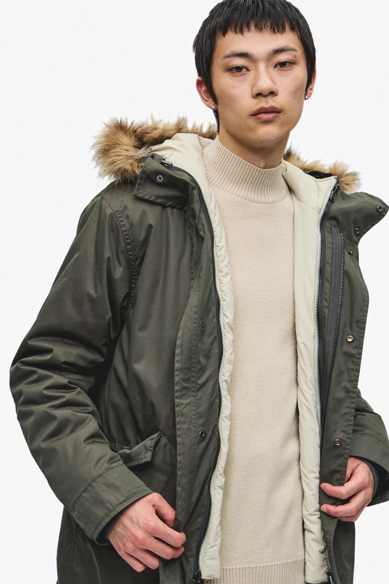 Manteaux Fred Perry Zip-In Liner Parka Homme Vert | XFRGW27114