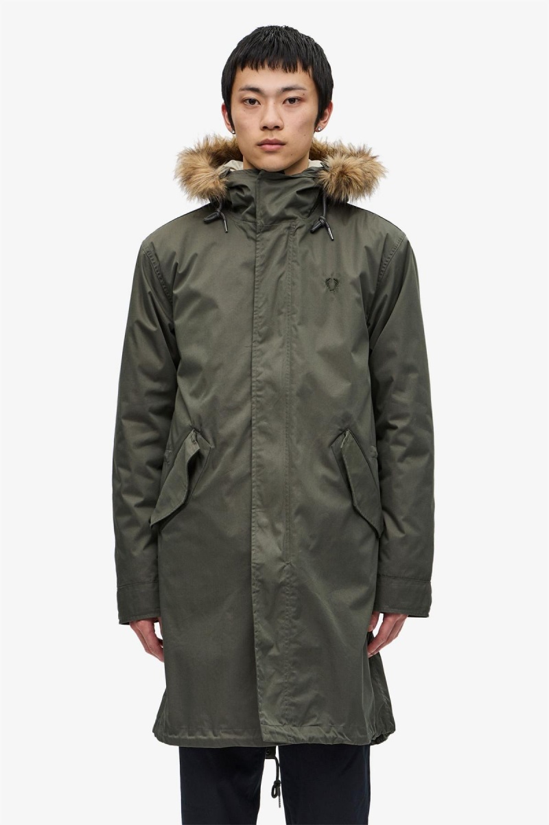 Manteaux Fred Perry Zip-In Liner Parka Homme Vert | XFRGW27114