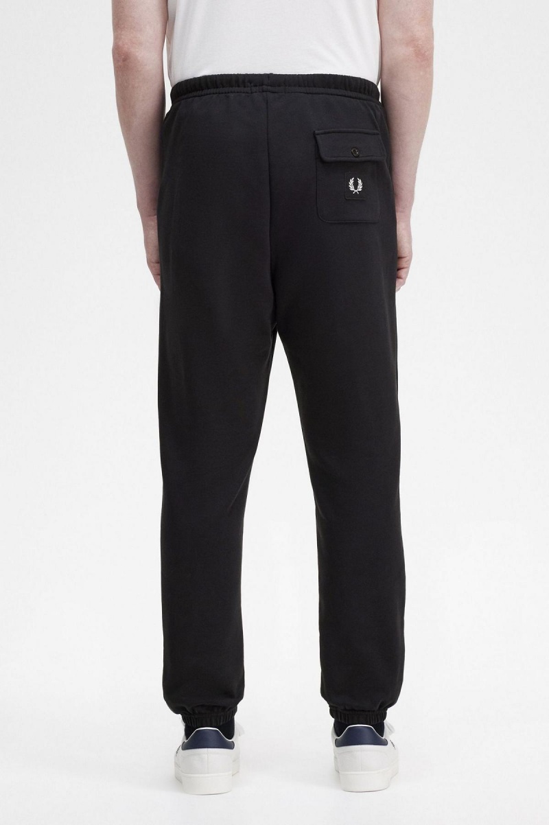 Pantalons Fred Perry Badge Detail Piste Pants Homme Noir | FRXMI47383