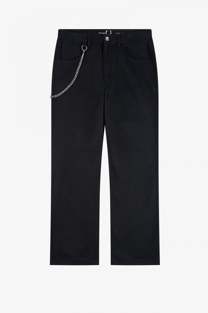 Pantalons Fred Perry Brushed Denim Trousers Homme Noir | FFRHY11933