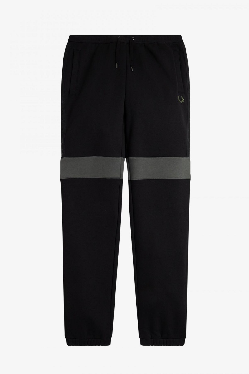 Pantalons Fred Perry Colour Block Sweat Pants Homme Noir | AFRDF50481