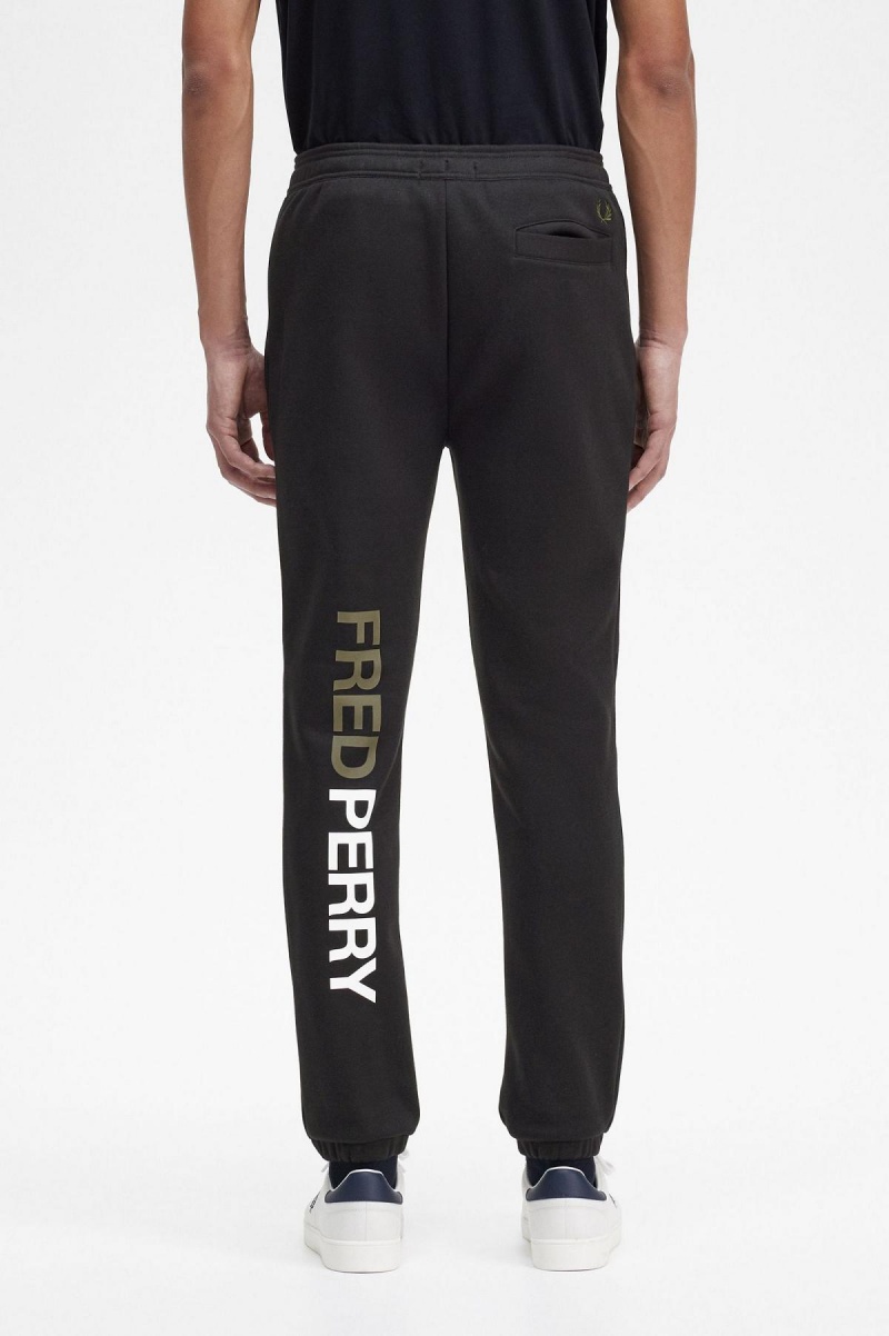 Pantalons Fred Perry Graphique Branding Sweatpants Homme Noir | FRJZR68129