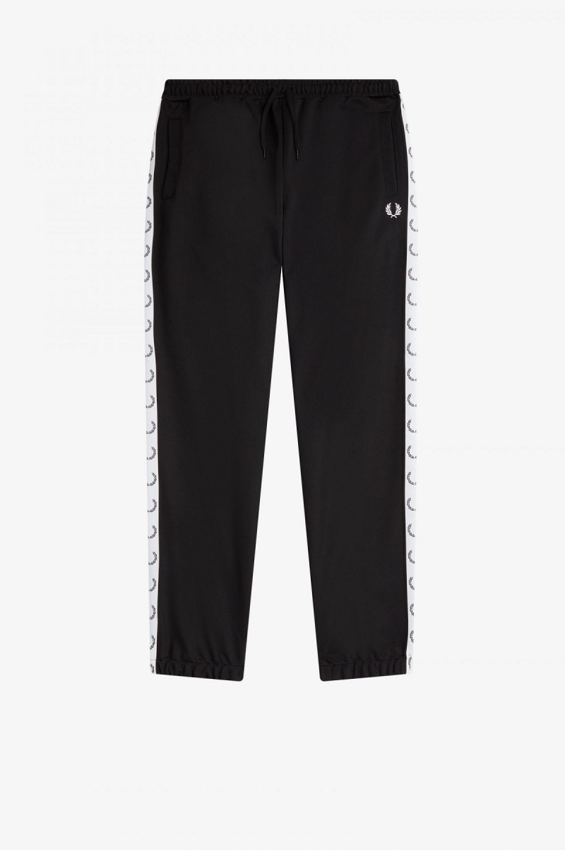 Pantalons Fred Perry Taped Piste Pant Homme Noir | FFRUI11200