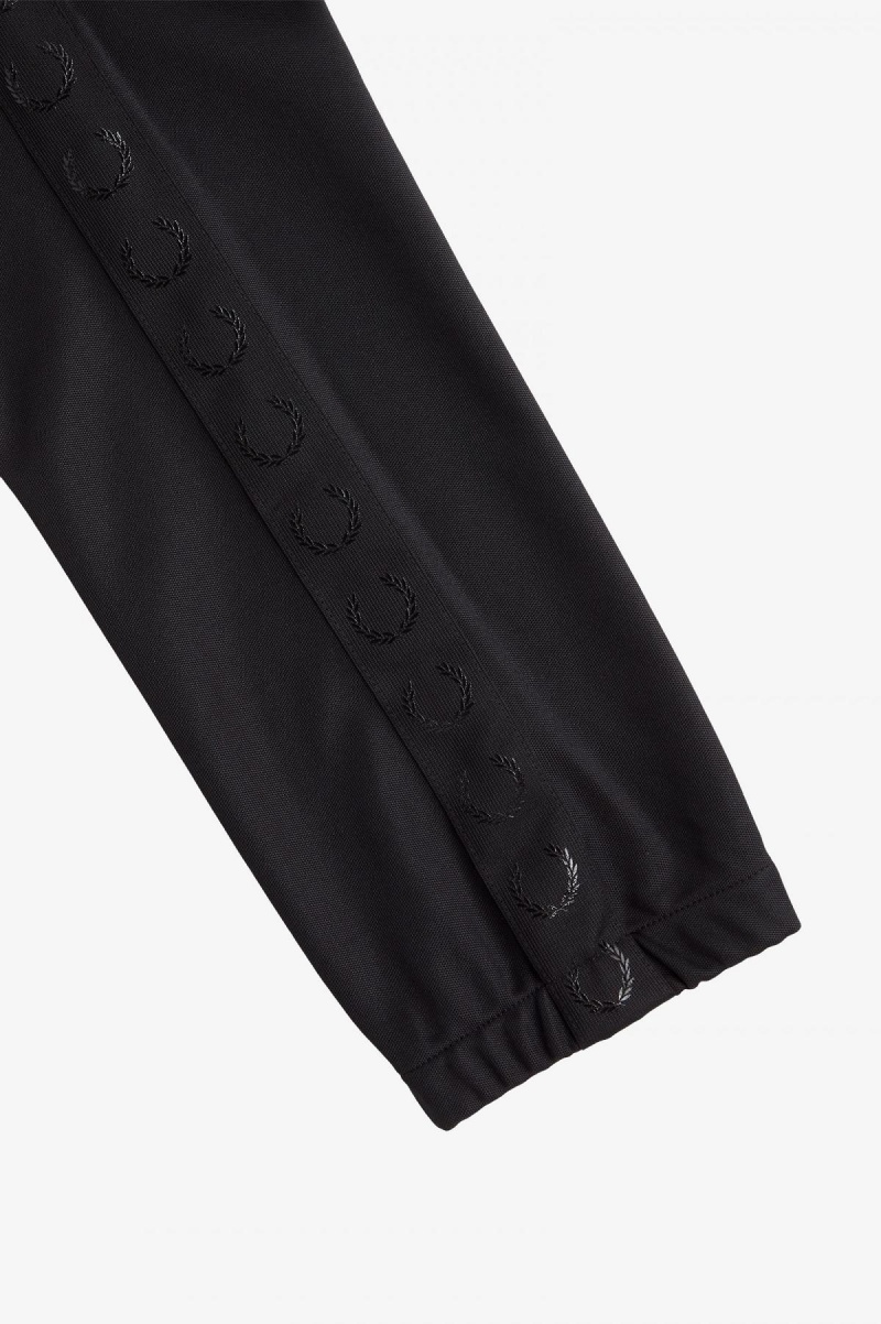 Pantalons Fred Perry Taped Piste Pants Homme Noir Noir | FRDYB30333