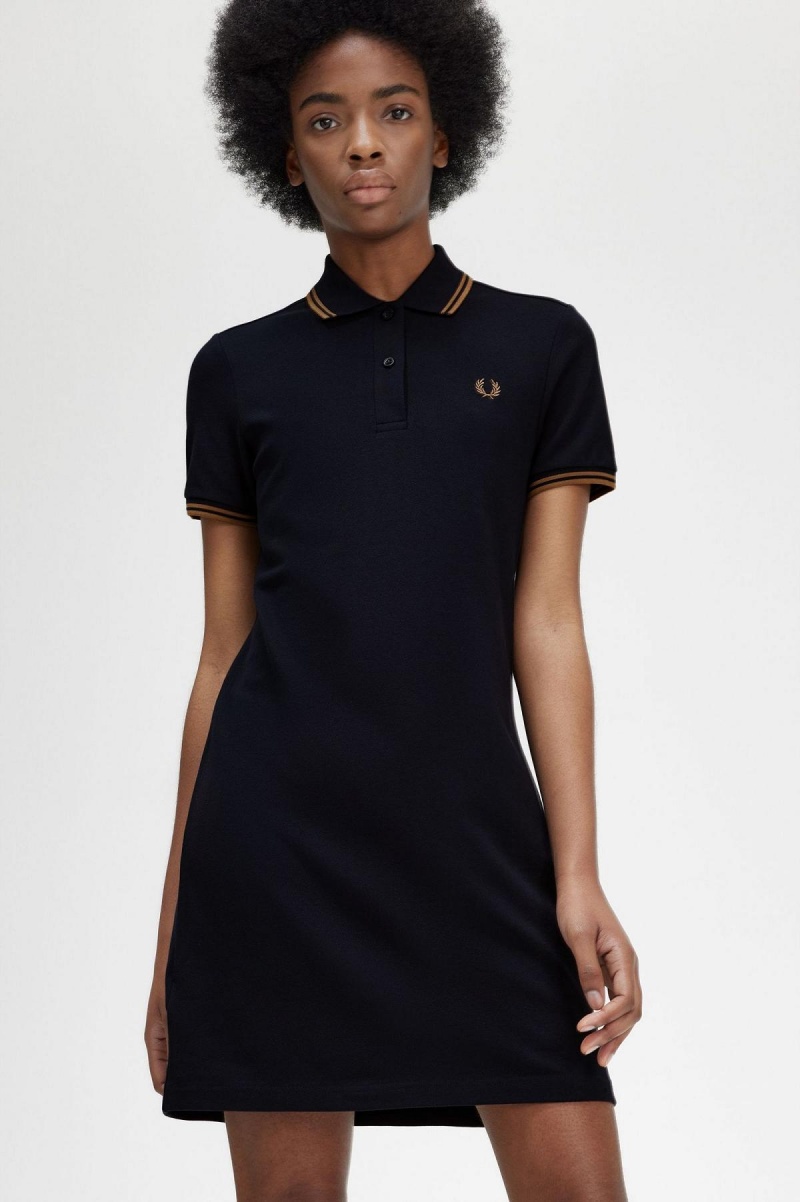 Peignoir Fred Perry Twin Tipped Fred Perry Shirt Femme Bleu Marine | DFRVO23830