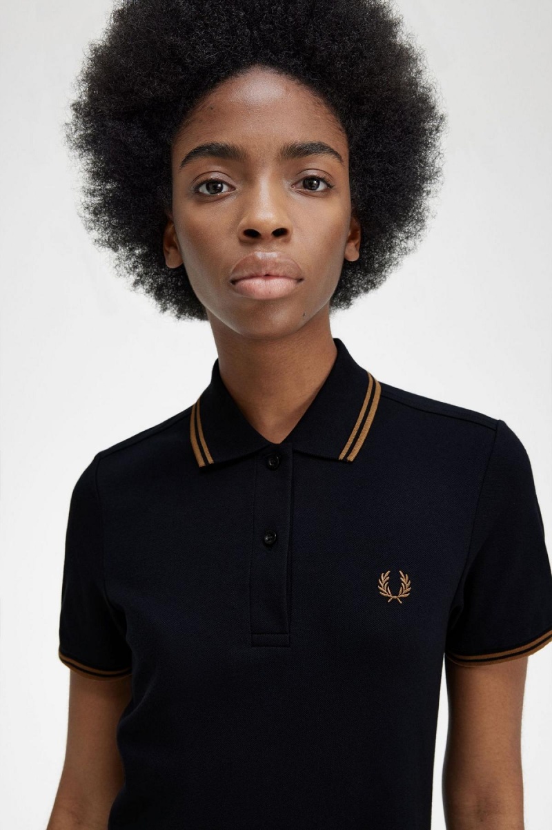 Peignoir Fred Perry Twin Tipped Fred Perry Shirt Femme Bleu Marine | DFRVO23830