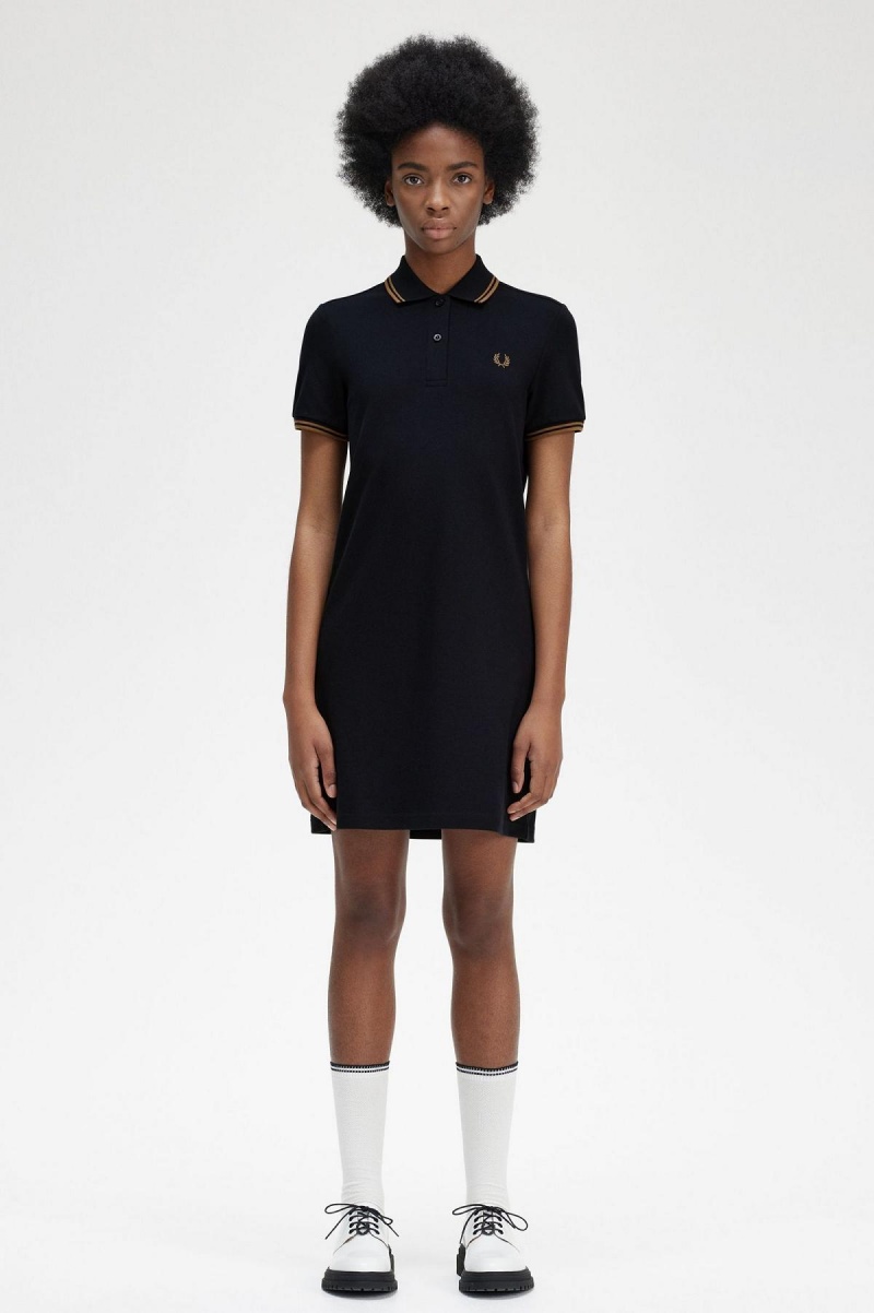 Peignoir Fred Perry Twin Tipped Fred Perry Shirt Femme Bleu Marine | DFRVO23830