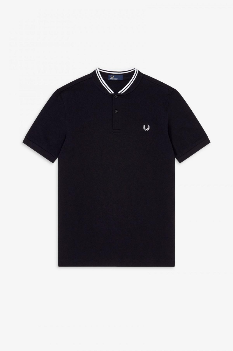 Polos Fred Perry Bomber Collar Polo Shirt Homme Noir | FRZDE14210