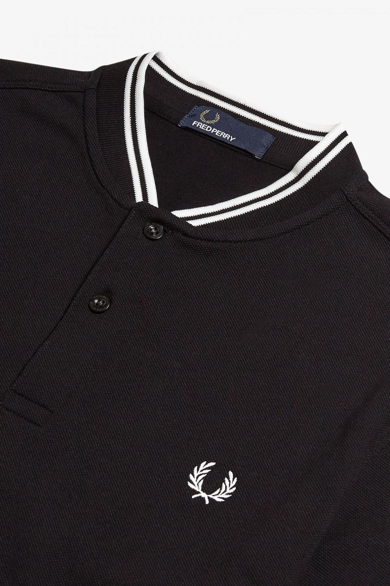 Polos Fred Perry Bomber Collar Polo Shirt Homme Noir | FRZDE14210