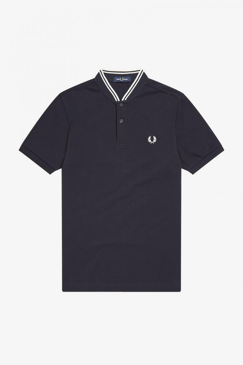 Polos Fred Perry Bomber Collar Polo Shirt Homme Bleu Marine | PFRQX99996