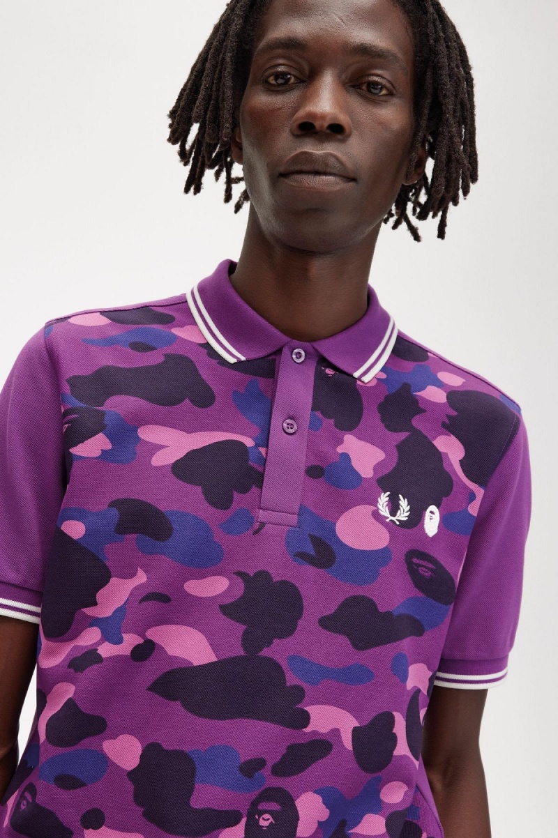 Polos Fred Perry Camouflage Fred Perry Shirt Homme Violette | XFRGW37461