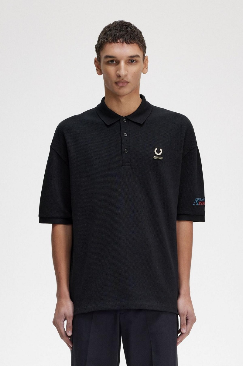 Polos Fred Perry Embroidered Polo Shirt Homme Noir | DFRVO53614