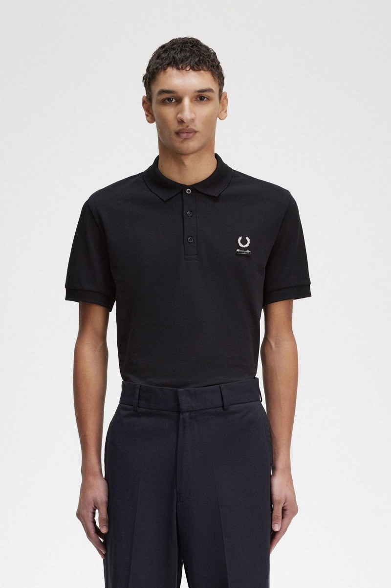 Polos Fred Perry Enamel Pin Polo Shirt Homme Noir | FRDYB32842