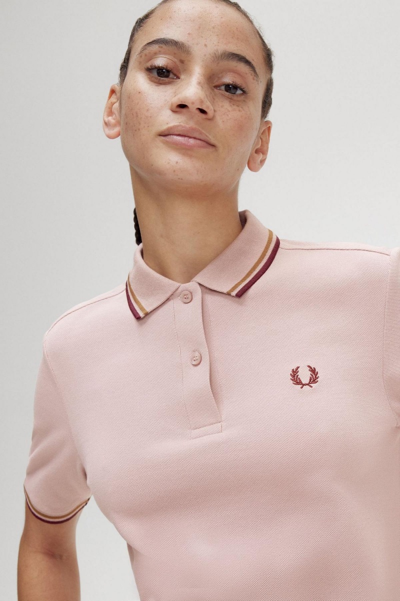 Polos Fred Perry G3600 Femme Rose Rose | FRICD82302