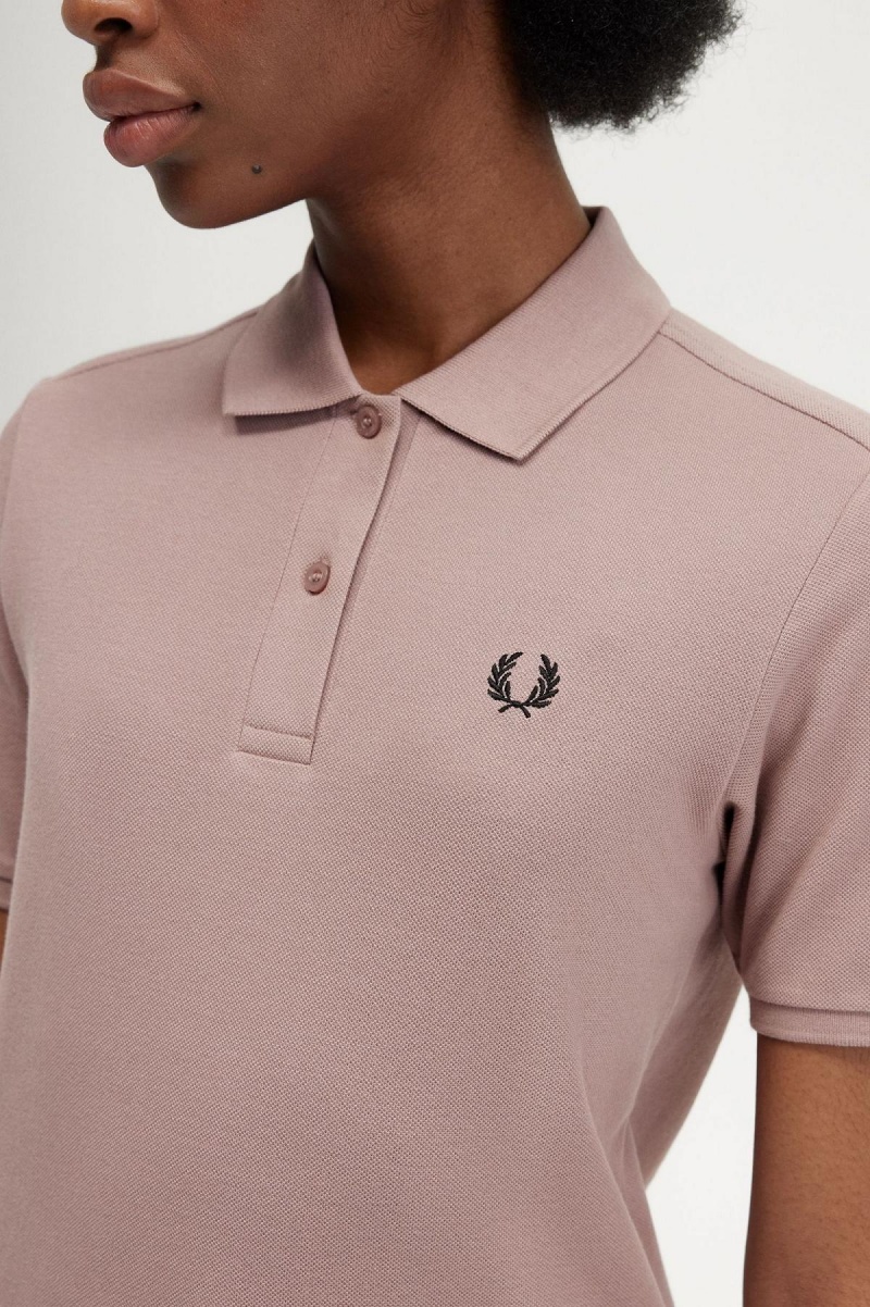 Polos Fred Perry G6000 Femme Rose Foncé Noir | UFRTG47671