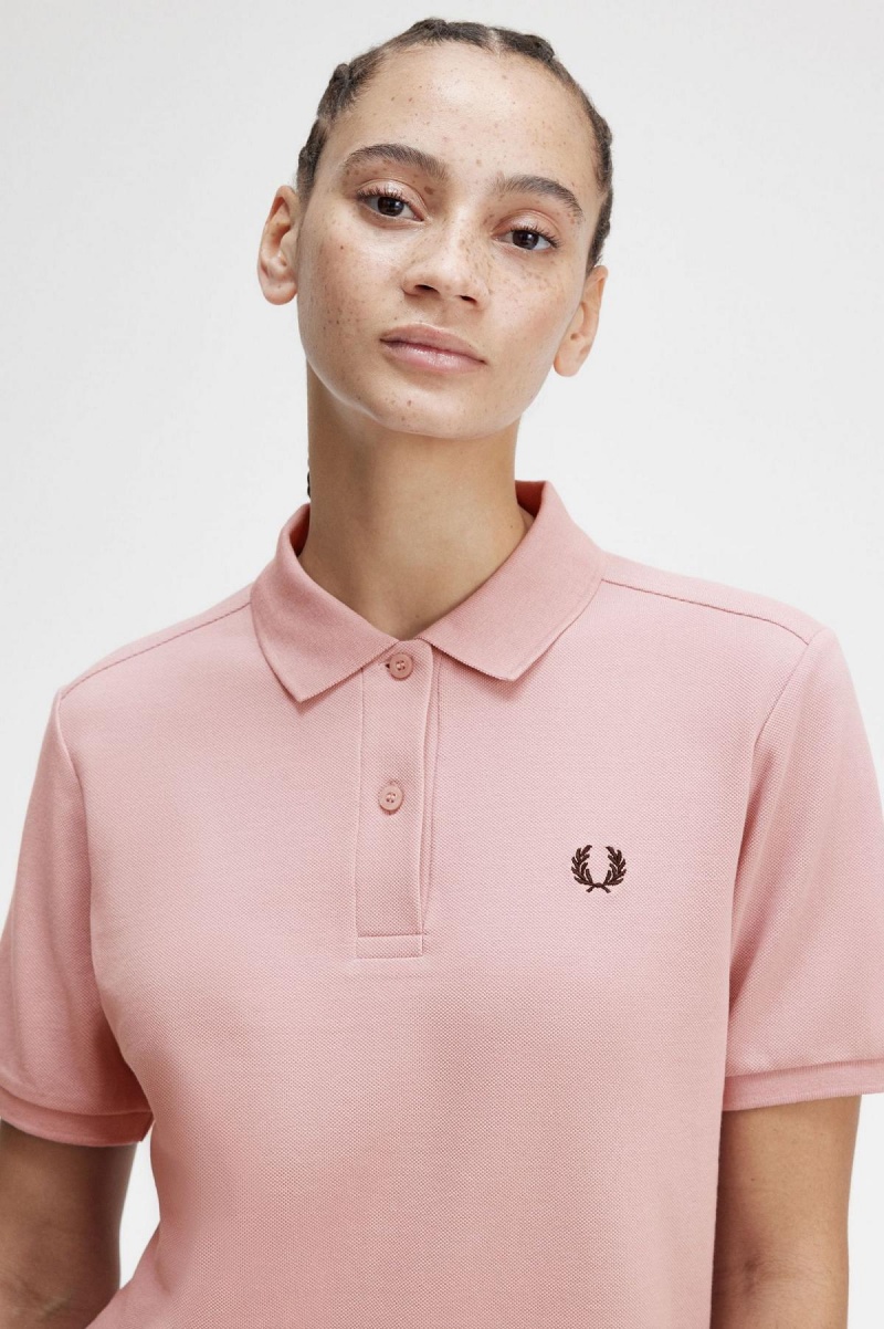 Polos Fred Perry G6000 Femme Rose Rose Noir | FRJZR81654