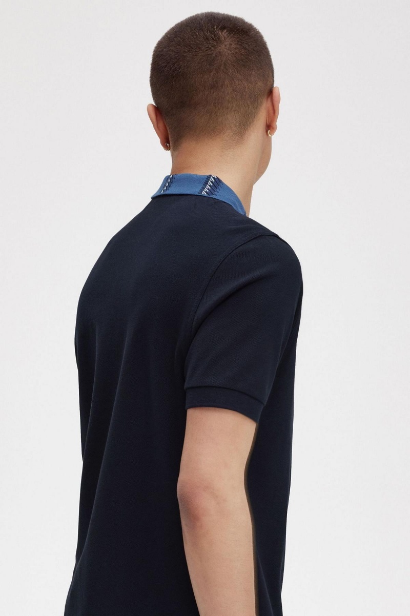 Polos Fred Perry Graphique Collar Polo Shirt Homme Bleu Marine | BFRSD47651