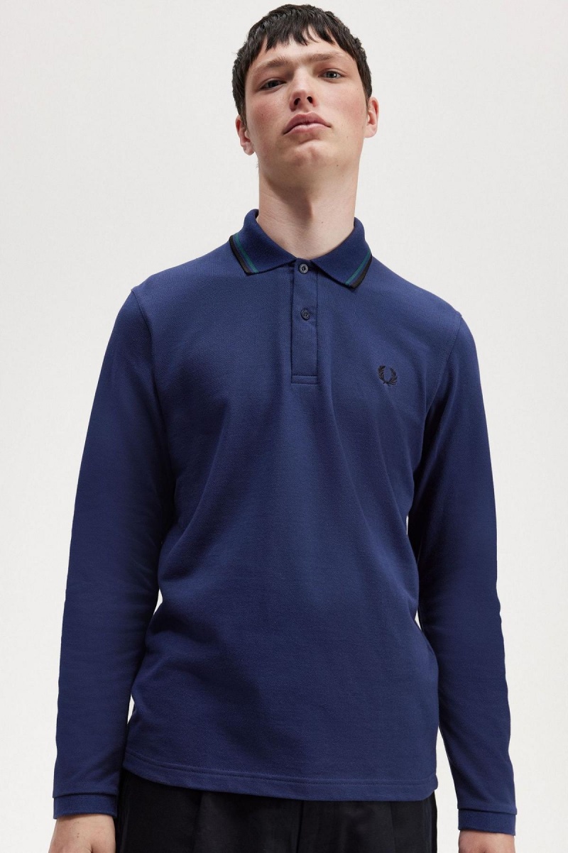 Polos Fred Perry M1212 Homme Bleu Marine Bleu Noir | PFRQX76584