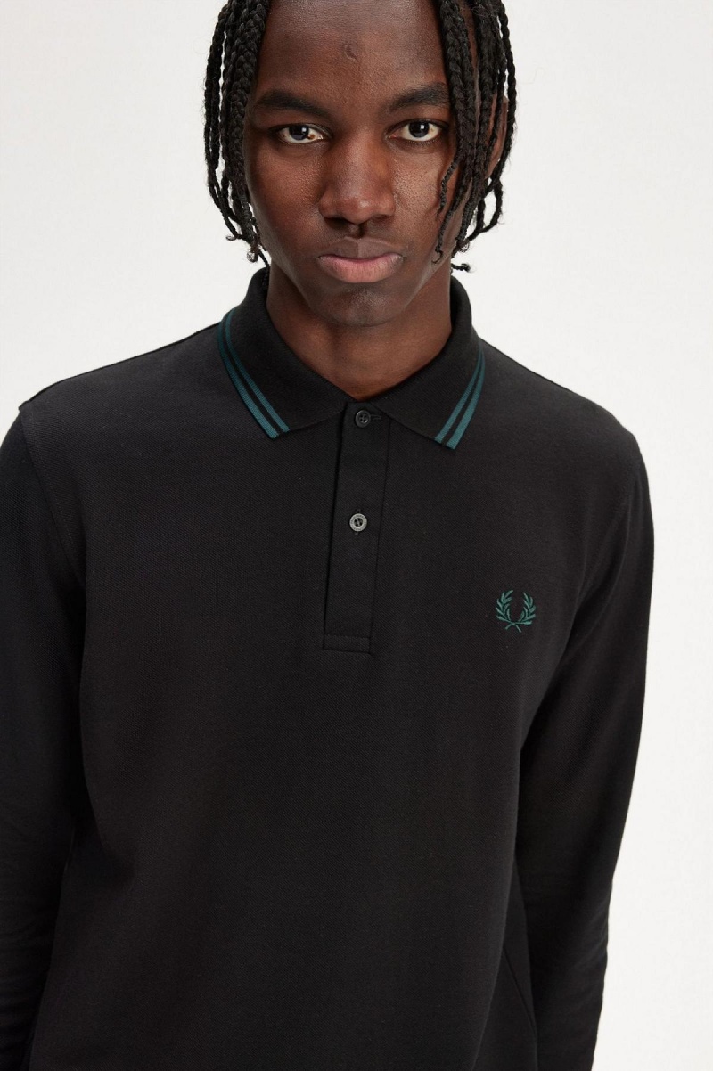 Polos Fred Perry M1212 Homme Noir Bleu Bleu | TFRWZ64926