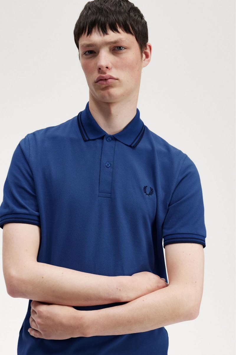 Polos Fred Perry M12 Homme Bleu Marine Bleu Marine | FFRUI27962