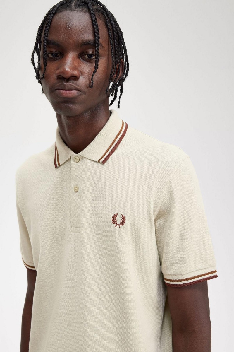 Polos Fred Perry M12 Homme Noir Marron | GFRUC69176