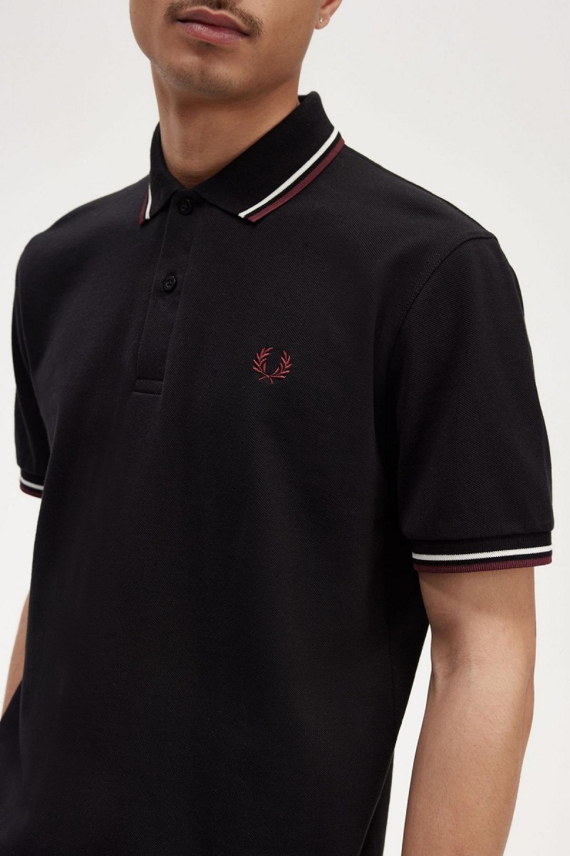 Polos Fred Perry M12 Homme Noir | FRNEJ47796