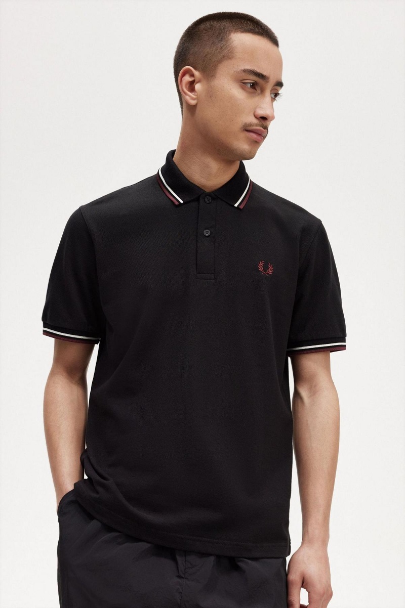 Polos Fred Perry M12 Homme Noir | FRNEJ47796