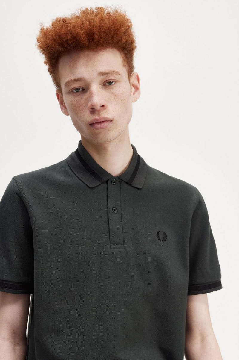 Polos Fred Perry M2 Homme Vert Noir | YFRVQ83793