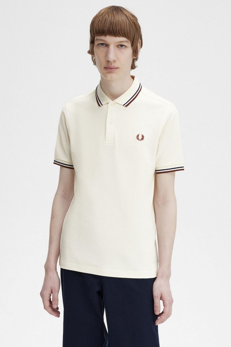 Polos Fred Perry M3600 Homme Bleu Marine Marron | FRJKU84533