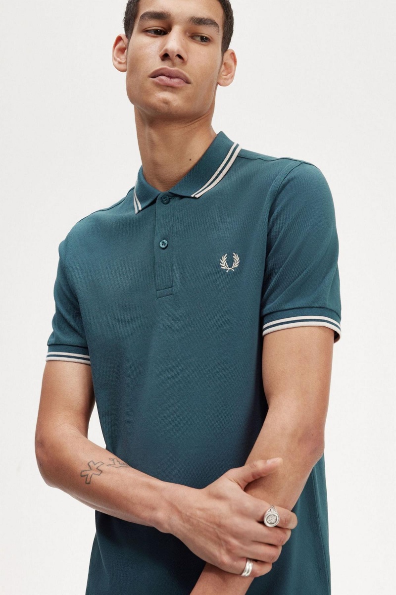 Polos Fred Perry M3600 Homme Bleu Noir Noir | FRJZR93467