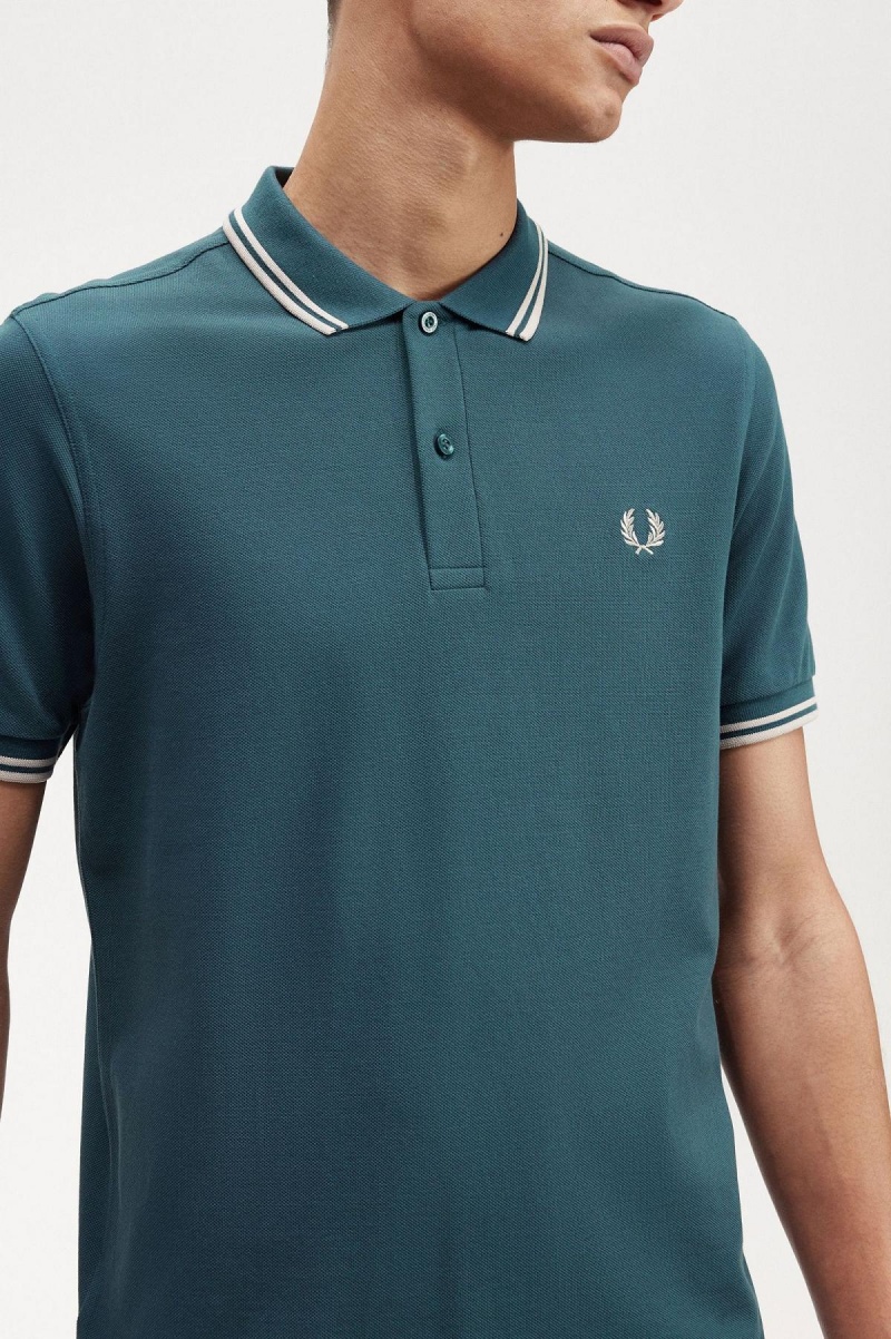 Polos Fred Perry M3600 Homme Bleu Noir Noir | FRJZR93467