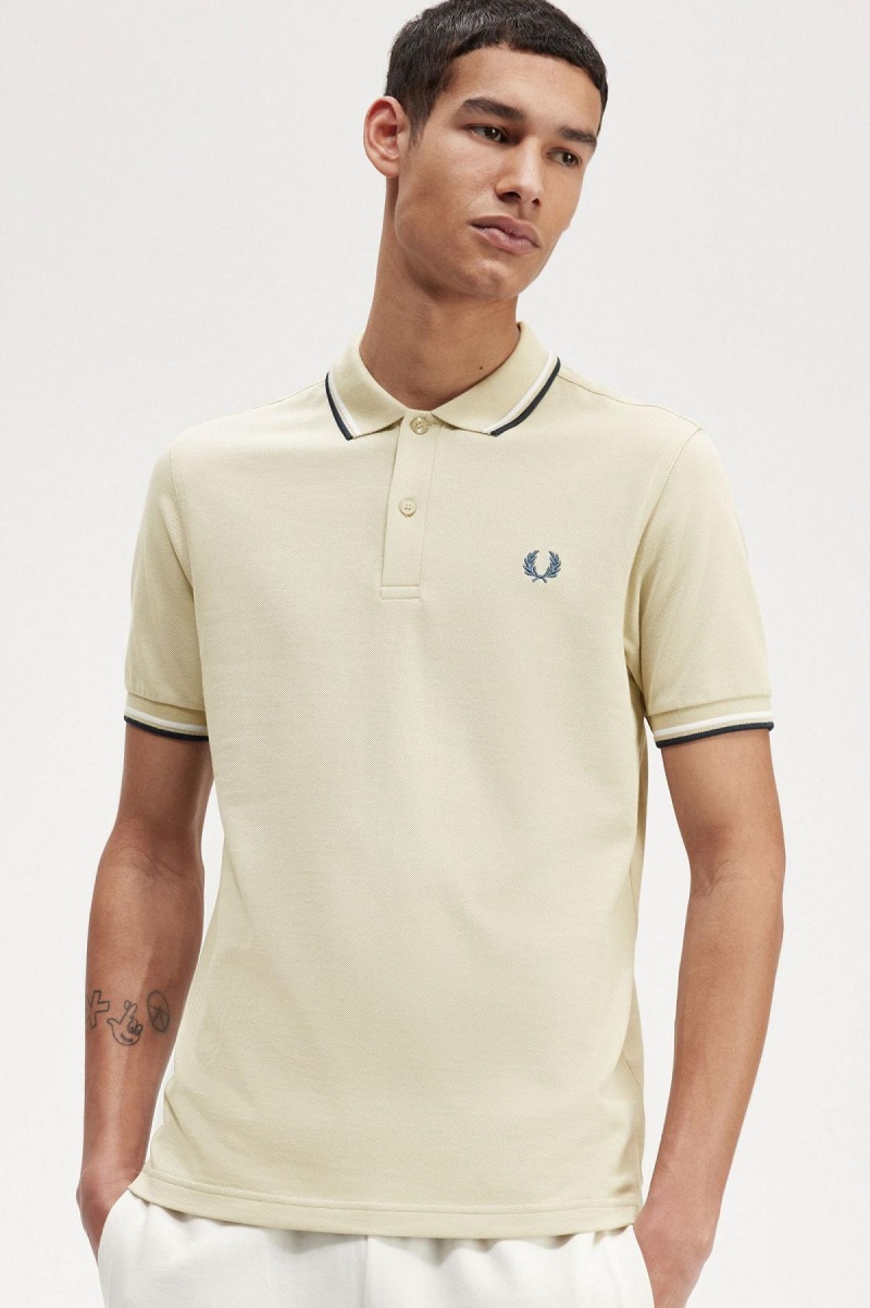 Polos Fred Perry M3600 Homme Noir Blanche Bleu | EFRHC90614