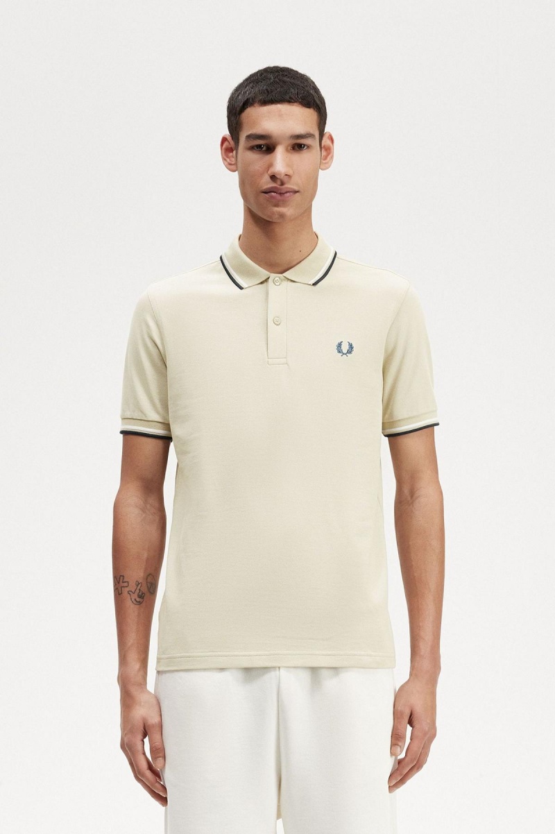 Polos Fred Perry M3600 Homme Noir Blanche Bleu | EFRHC90614