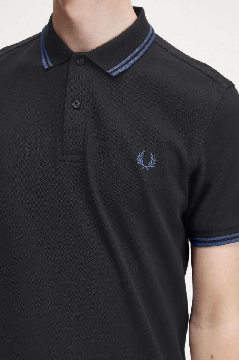 Polos Fred Perry M3600 Homme Noir Bleu Bleu | PFRQX26312