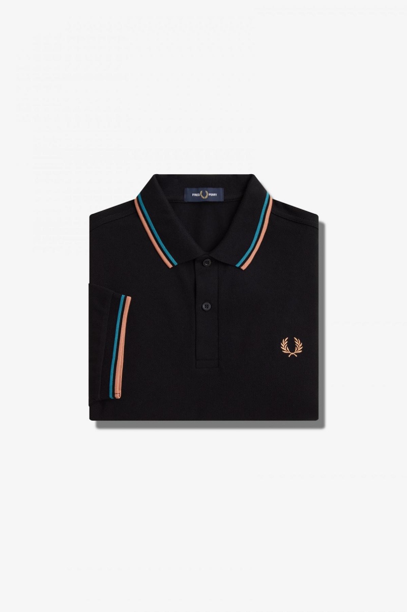 Polos Fred Perry M3600 Homme Noir Bleu Noir | ZFRMJ34075