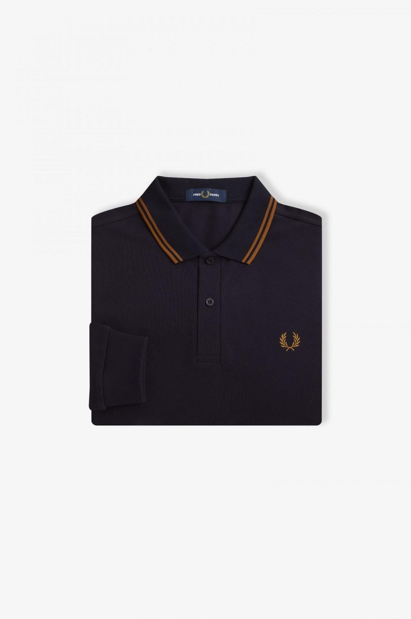 Polos Fred Perry M3636 Homme Bleu Marine Noir Noir | BFRSD89836