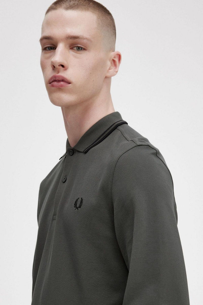 Polos Fred Perry M3636 Homme Vert Noir Noir | FRCVG28415