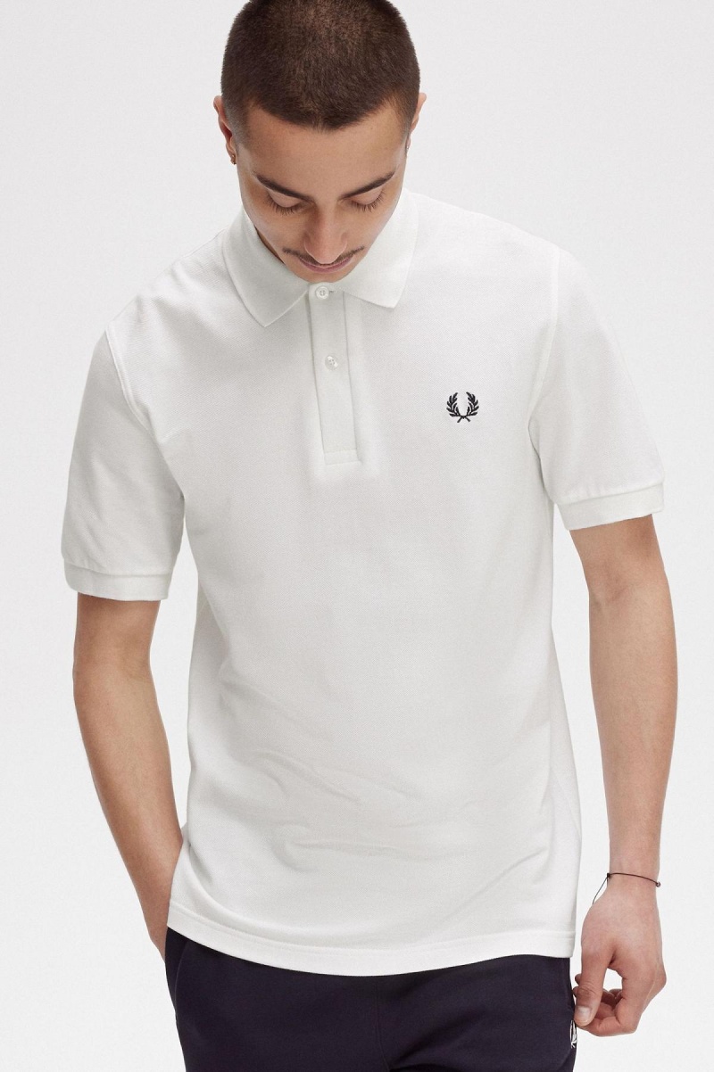 Polos Fred Perry M3 Homme Blanche Bleu Marine | FRICD79016