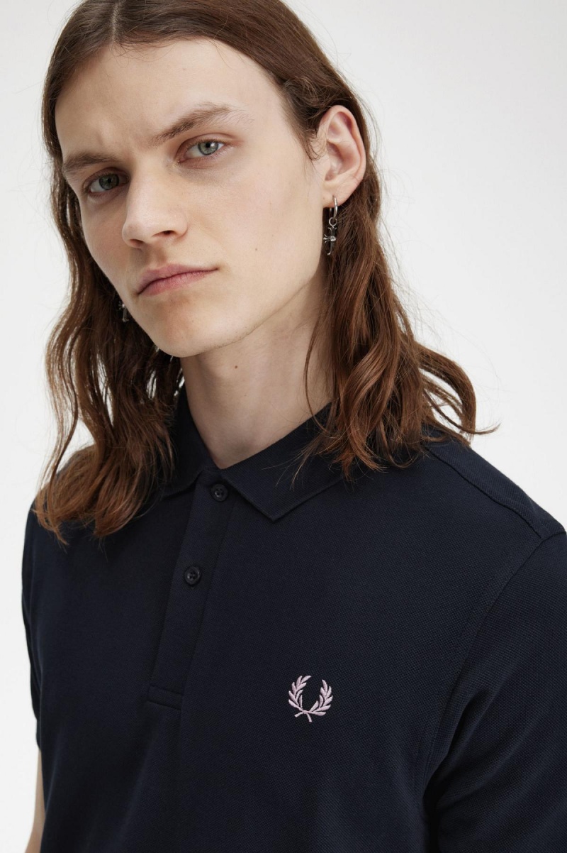 Polos Fred Perry M6000 Homme Bleu Marine Rose Foncé | XFRBH77847