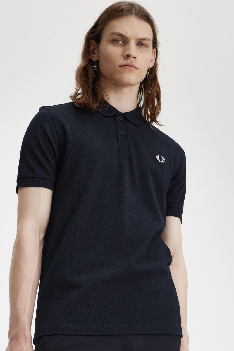 Polos Fred Perry M6000 Homme Bleu Marine Rose Foncé | XFRBH77847