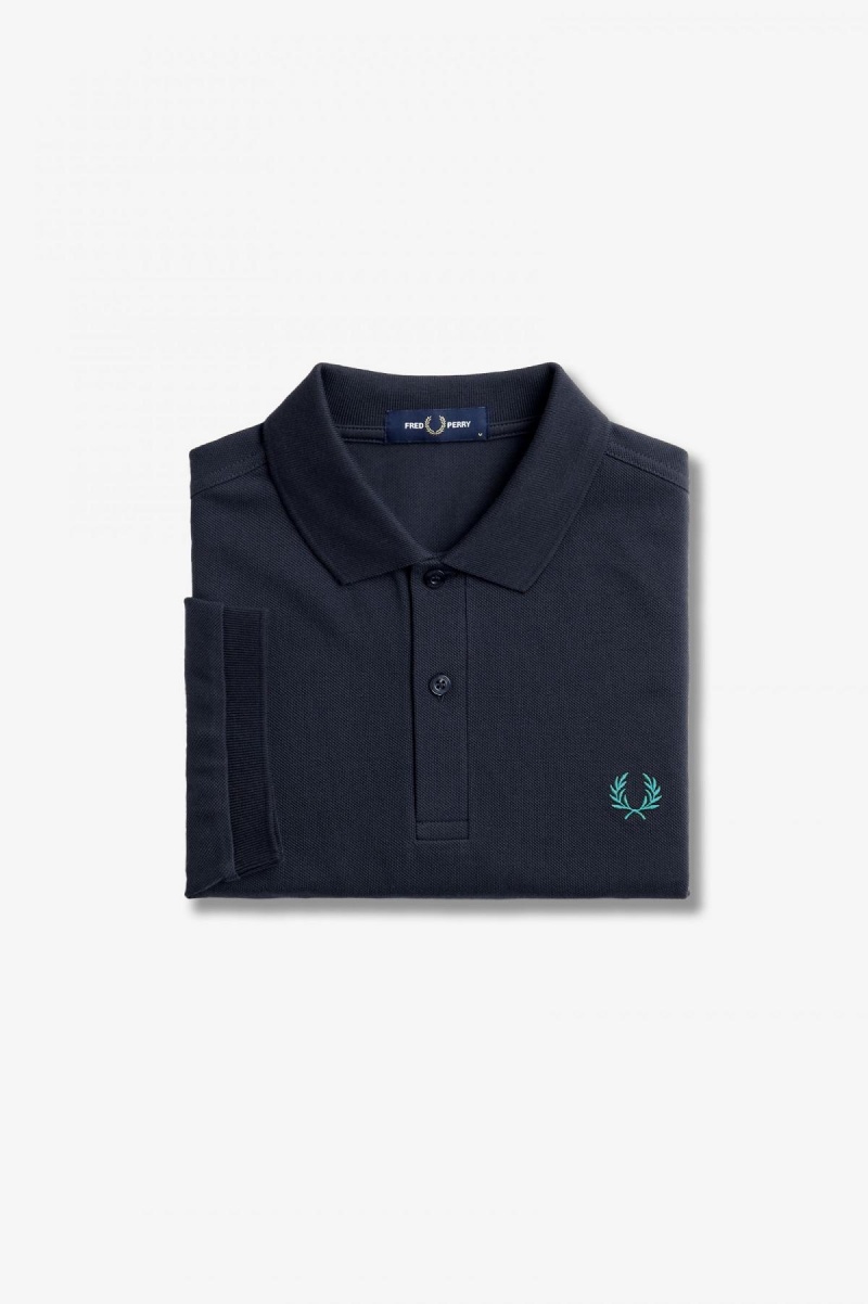 Polos Fred Perry M6000 Homme Bleu Marine Menthe Foncé | FRZDE45307