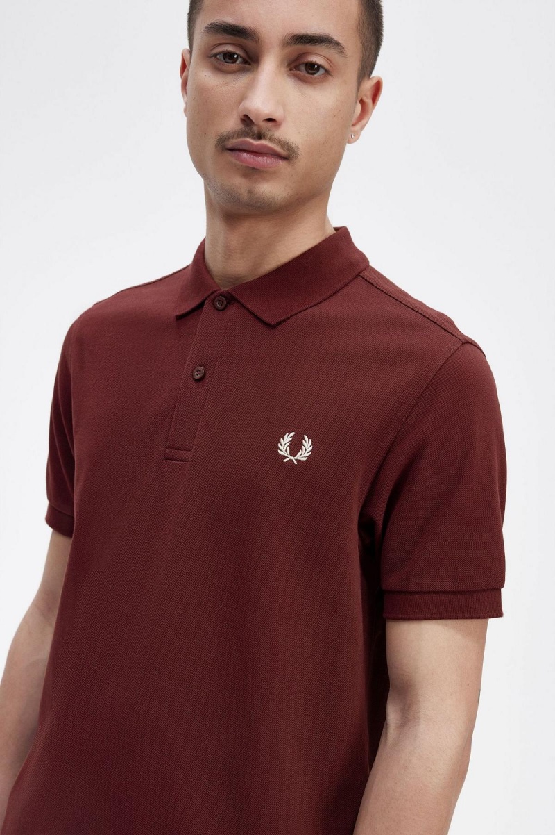 Polos Fred Perry M6000 Homme Oxblood / Ecru | FRZDE89749