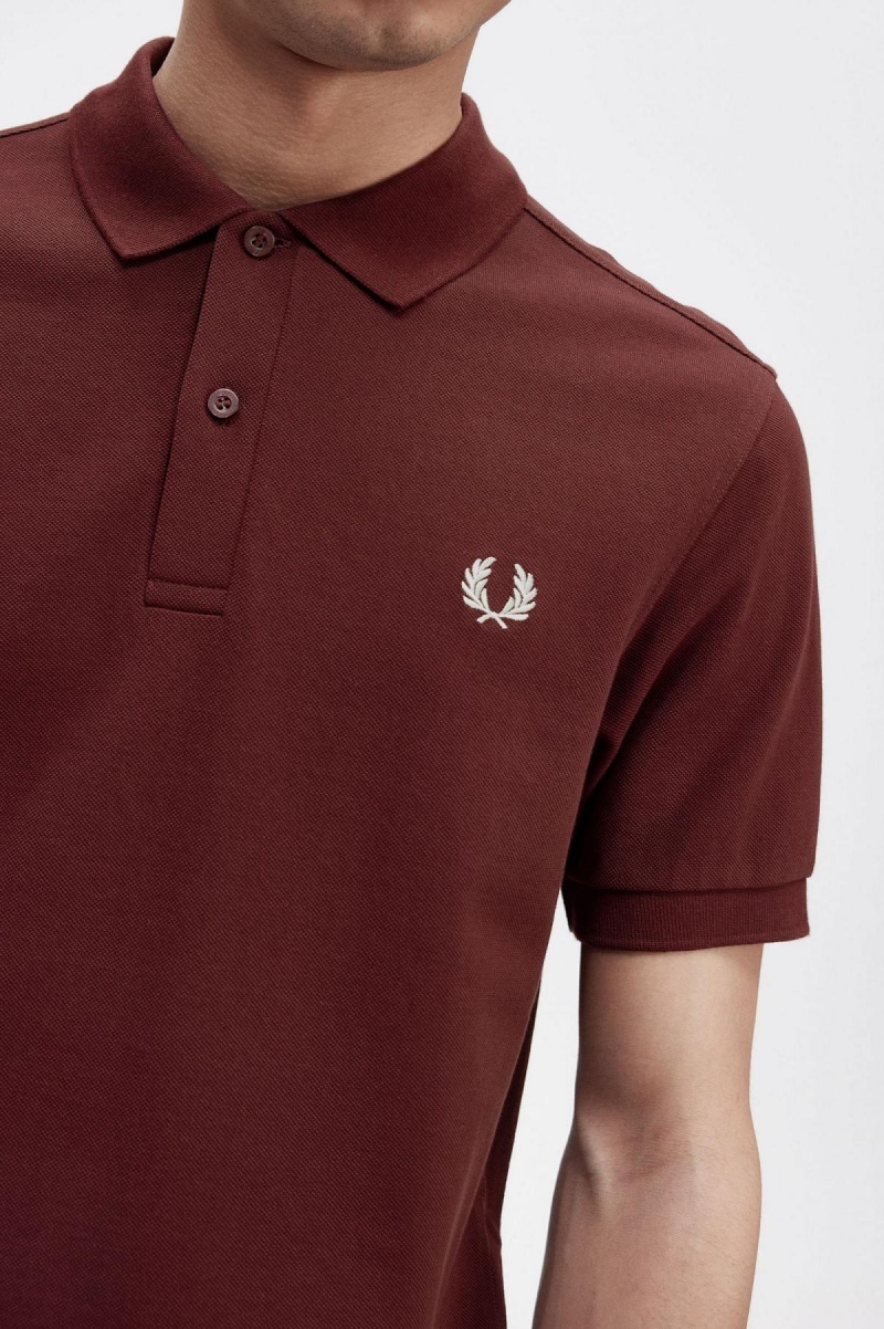 Polos Fred Perry M6000 Homme Oxblood / Ecru | FRZDE89749