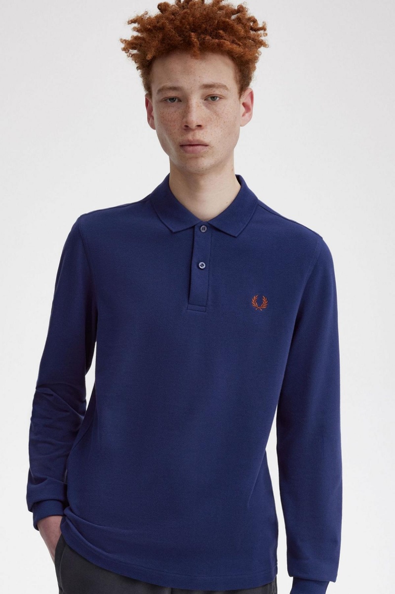 Polos Fred Perry M6006 Homme Bleu Marine Marron | SFRNY88596