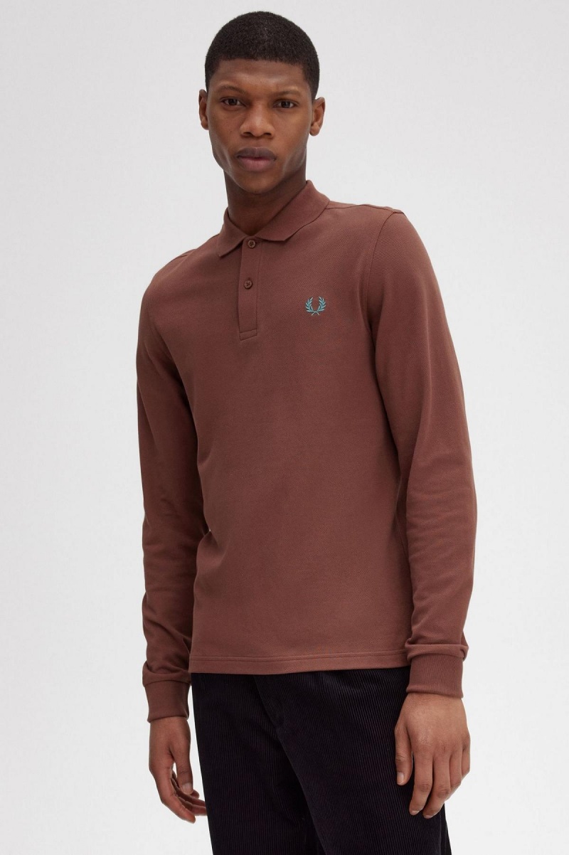 Polos Fred Perry M6006 Homme Marron Menthe Foncé | XFRBH35180