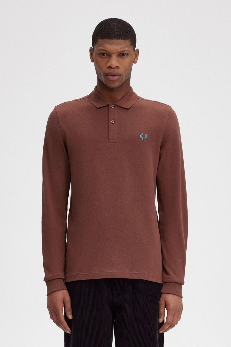 Polos Fred Perry M6006 Homme Marron Menthe Foncé | XFRBH35180